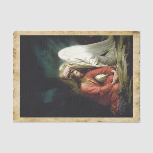 Christ at Gethsemane, Decoupage Tissue Paper (Front)
