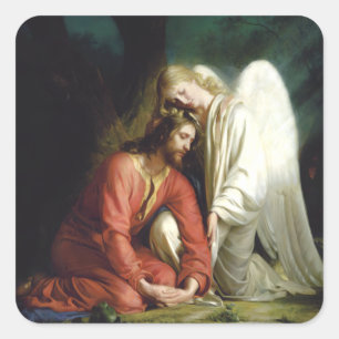 Christ at Gethsemane,  Square Sticker