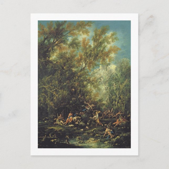 Christ Attended by the Angels, c.1725-30 (oil on c Postcard (Front)