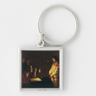 Christ before Caiaphas by Honthorst Fine Art Keychain