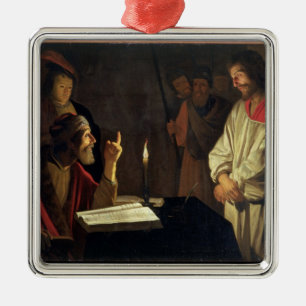 Christ Before Caiaphas (oil on canvas) Metal Ornament