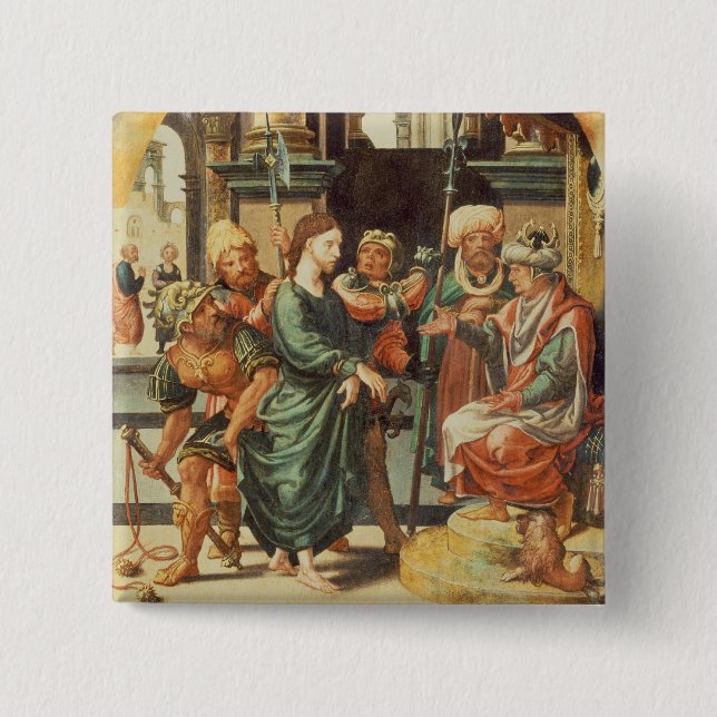 Christ Before Pilate 2 Inch Square Button (Front)