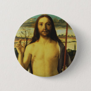 Christ Blessing by Giovanni Bellini 2 Inch Round Button