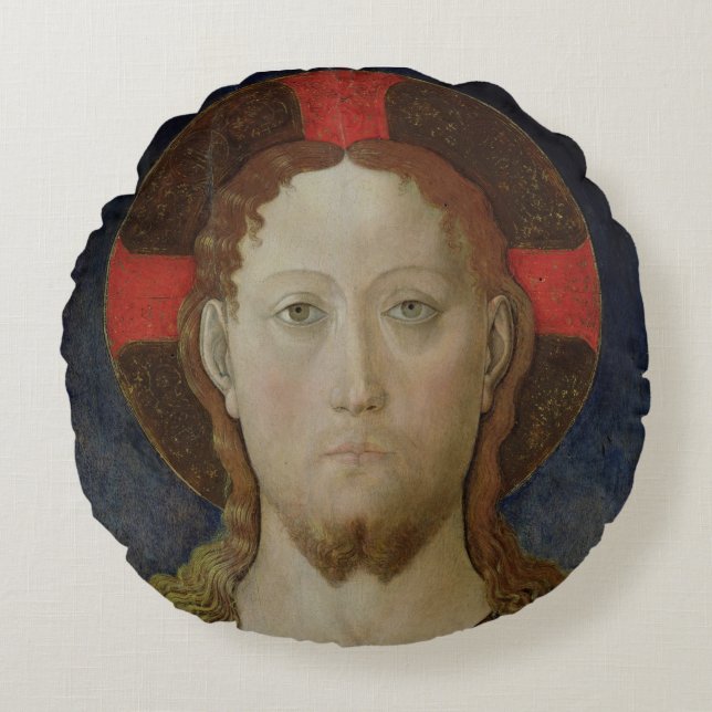 Christ Blessing Round Pillow (Front)