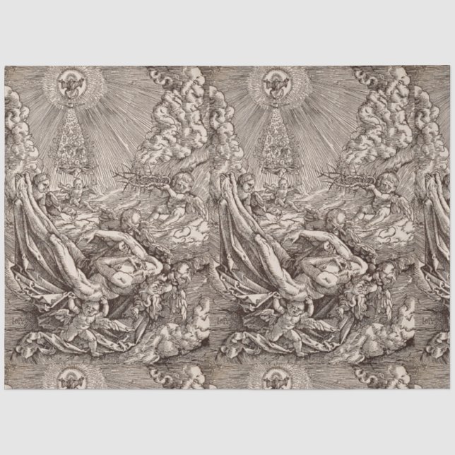 Christ Born to Heaven by Angels Tissue Paper (Front)