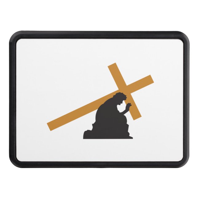 Christ carrying cross trailer hitch cover (Front)