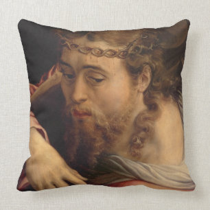 Christ Carrying the Cross, 1540-45 (oil on panel) Throw Pillow