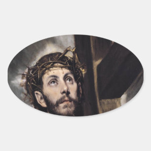 Christ_Carrying_the_Cross_1580 Oval Sticker