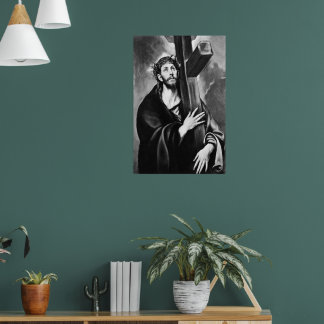 Christ Carrying the Cross (Black & White) Poster