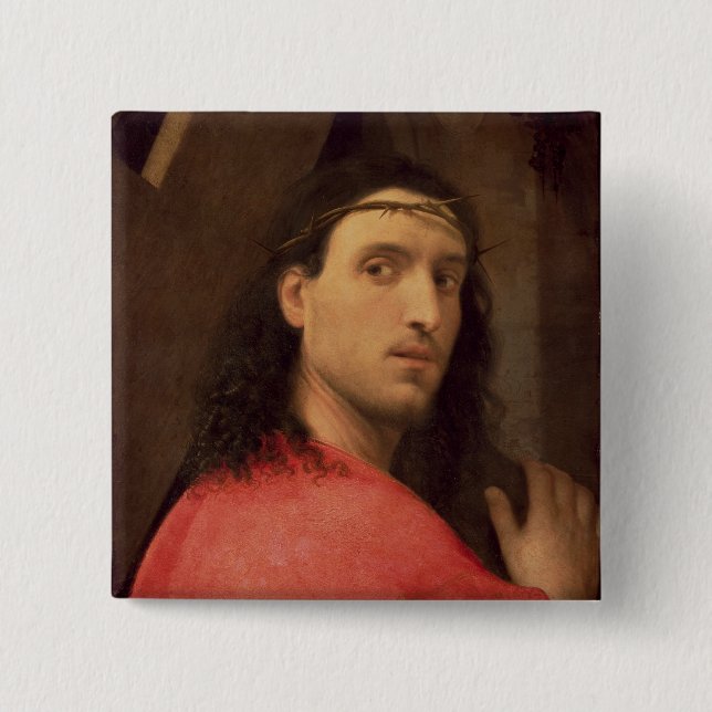 Christ Carrying the Cross, c.1515 2 Inch Square Button (Front)