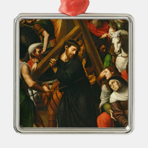 Christ Carrying the Cross Metal Ornament