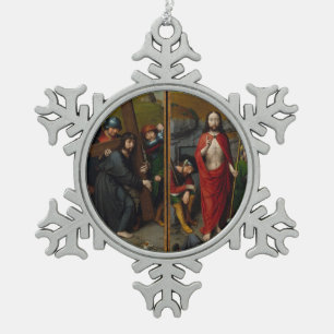 Christ Carrying the Cross Snowflake Pewter Christmas Ornament
