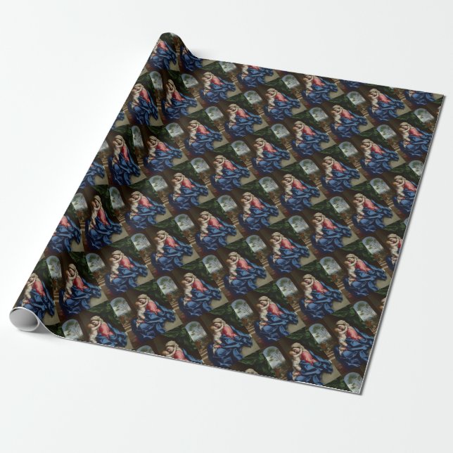 Christ Child Embracing His Mother Wrapping Paper (Unrolled)