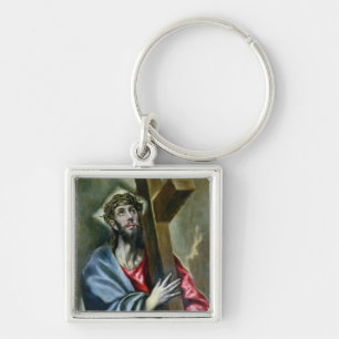 Christ Clasping the Cross, 1600-10 (oil on canvas) Keychain