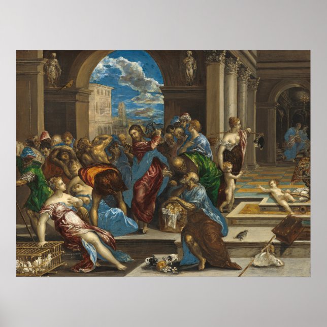 Christ Cleansing - El Greco, affiche d'art grec (Devant)