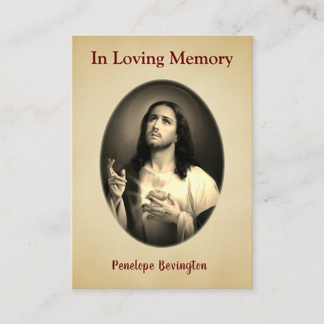 Christ Consoles Catholic Funeral Memorial Card (Front)