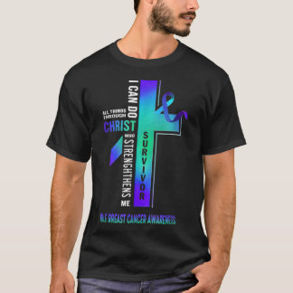 Christ Crossing Male Breast Cancer Awareness  T-Shirt