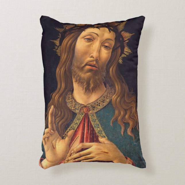Christ Crowned with Thorns by Sandro Botticelli Accent Pillow (Front(Vertical))