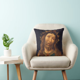 Christ Crowned with Thorns by Sandro Botticelli Throw Pillow