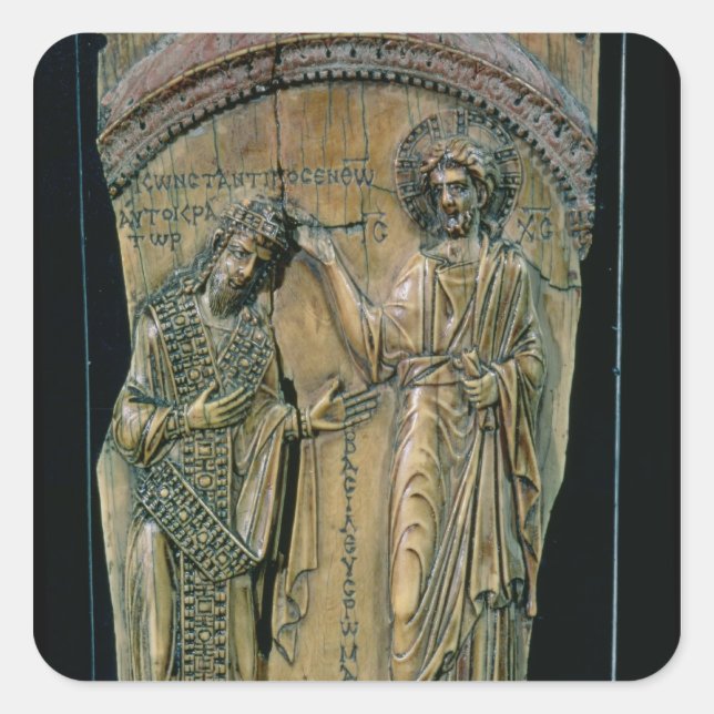 Christ Crowning the Emperor Constantine VII Square Sticker (Front)