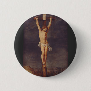 Christ dead on the cross by Peter Paul Rubens  2 Inch Round Button