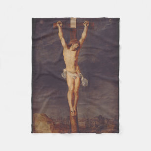 Christ dead on the cross by Peter Paul Rubens  Fleece Blanket