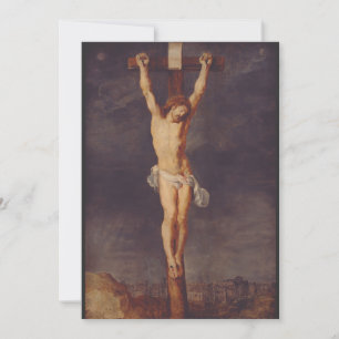 Christ dead on the cross by Peter Paul Rubens Holiday Card