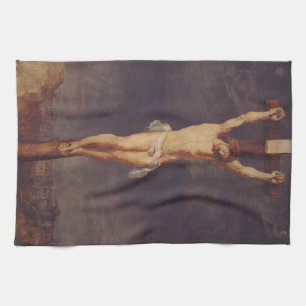 Christ dead on the cross by Peter Paul Rubens  Kitchen Towel