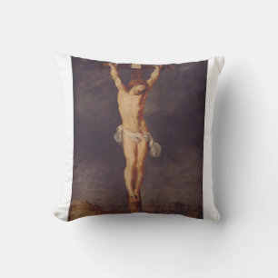Christ dead on the cross by Peter Paul Rubens  Throw Pillow
