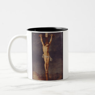 Christ dead on the cross by Peter Paul Rubens  Two-Tone Coffee Mug