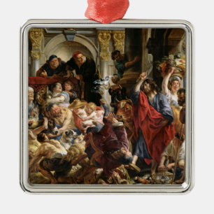 Christ Driving the Merchants from the Temple Metal Ornament