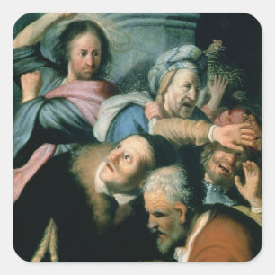 Christ Driving the Moneychangers Square Sticker