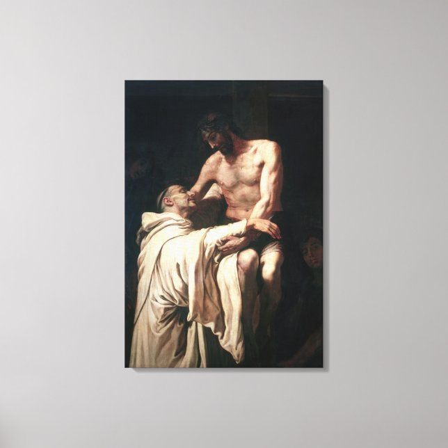 Christ Embracing St. Bernard Canvas Print (Front)