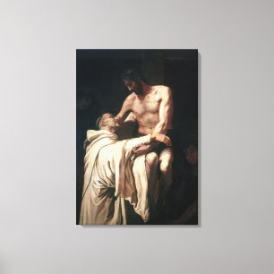 Christ Embracing St. Bernard Canvas Print