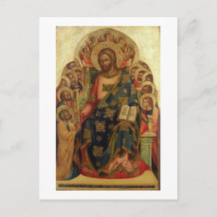 Christ Enthroned with Saints and Angels Handing th Postcard