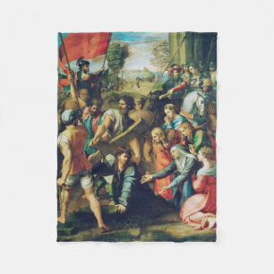 Christ Falling on the Way to Calvary Fleece Blanket