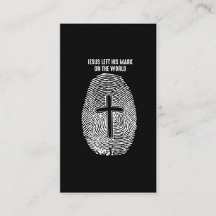 Christ Fingerprint Christian Jesus left his Mark Business Card