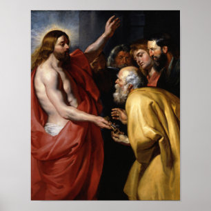 Christ Giving the Keys of Heaven by Rubens Print
