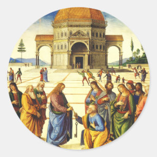 Christ Giving the Keys to Saint Peter Classic Round Sticker