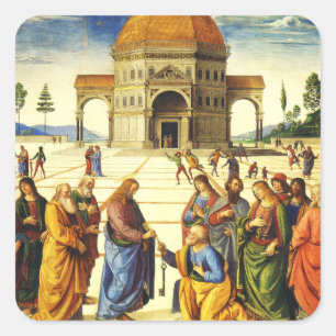 Christ Giving the Keys to Saint Peter Square Sticker