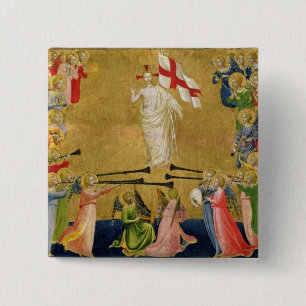 Christ Glorified in the Court of Heaven, 1423-24 2 Inch Square Button