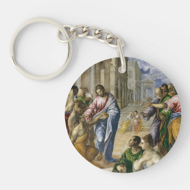 Christ Healing the Blind Keychain (Front)