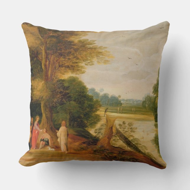 Christ Healing the Blind Man Throw Pillow (Front)