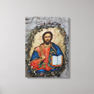 Christ Icon Cave drawing Canvas Print