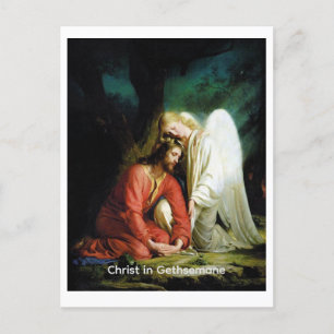 Christ in Gethsemane (labeled) Holiday Postcard