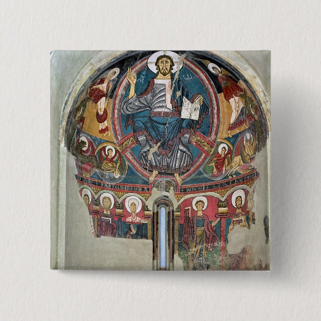 Christ in Glory 2 Inch Square Button (Front)