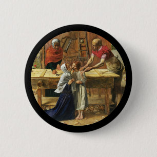 Christ in His Father's Carpenter Shop 2 Inch Round Button
