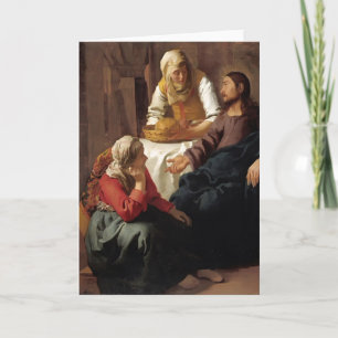 Christ in House of Martha,Mary by Johannes Vermeer Card