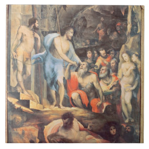 Christ in Limbo, c.1530-35 (panel) Tile