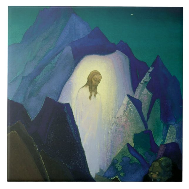 “Christ in the Desert” by Nicholas Roerich Tile (Front)